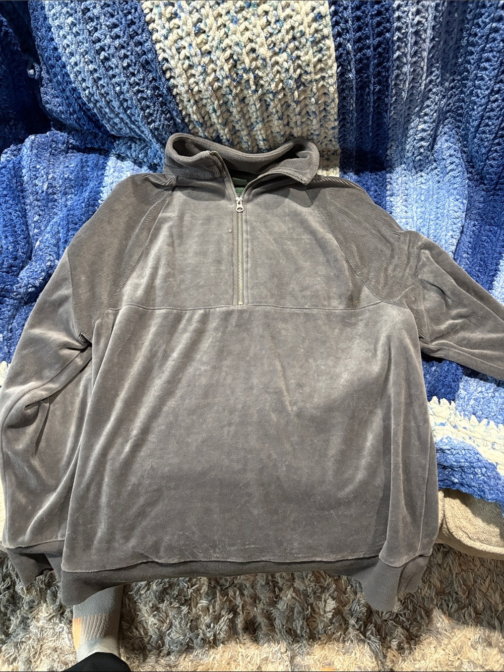 wild fable Gray Half-Zip Plush Sweatshirt